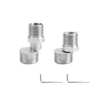 0XBIT 360 Degree Adjustable Angled Curved Foot, 2 Pieces Stainless Steel Faucet Angled Curved Foot, Shower Faucet Adapter, Adjustable Length, Faucet Curved Foot, Suitable for Kitchen, Bathroom