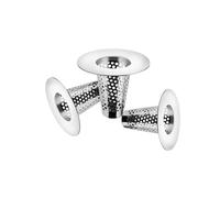 0XBIT Bath Hair Catcher, 3 Pieces Hair Catcher for Bath Plug Filter Shower, Stainless Steel Shower Plug Hair Trap, Sink Filter Insert, Suitable for Kitchen, Bathroom, Balcony