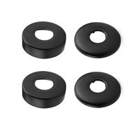 0XBIT Black Stainless Steel Cover Rosette, 4 Pieces Black Shower Rosette, Suitable for 21 mm and 25 mm Angle Valves, Taps, Radiators, Pipe Cover Stainless Steel, Painted Finish