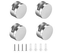 0XBIT Mirror Holder Clips, 4 Pieces Wall Mount Mirror Clips, Glass Clip, Zinc Alloy Mirror Clip, Round Mirror Mounting Clip, Suitable for Bathrooms, Living Rooms, Public Places