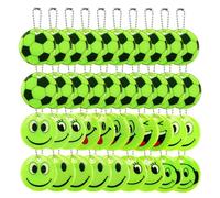 0XBIT Reflective Keyrings for Bags 40 Packs Reflective Keyring, Smiley Face Reflective Pendant, Night Keychain, Highly Visible, Reflector Keyring, Suitable for Cycling, Night Running, Walking