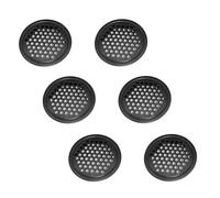 0XBIT Round Ventilation Grilles, 6 Pieces Exhaust Grille, 60 mm Air Vent Grill, Black Round Ventilation Mesh, Ventilated and Breathable, Suitable for Kitchen Cabinets, Shoe Cabinets