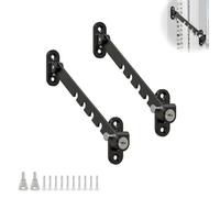 0XBIT Window Tilt Regulator with Lock, 2 Piece Made of Iron Window Opening Restrictors, Multi-Level Adjustable Tilt Window Lock, Window Restrictors, Tilt Window Limiter, Suitable for Most Windows