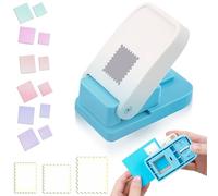 1.0 * 0.8 Inch Junk Journal Stamp Puncher Set, Postage Stamp Punch for Journaling, Rectangular Scalloped Paper Tool, Craft Scrapbooking DIY Cards(1.5 * 1.5inch)