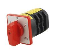 1-0-2 Position Red Rotary Handle Control Universal Switch 1Pcs