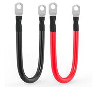 1/0 AWG Gauge Battery Cable Power Inverter Cables with 3/8 Inch lugs for Solar Marine RV Car Truck Tractor Motorcycle 2pcs (2FT)