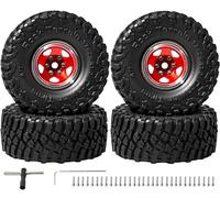1.0 Beadlock Wheel and Tire Set RC Upgrade Part for Traxxas 1/18 TRX4M,Ford Bronco #97054-1 Land Rover Defender 1/24 Axial SCX24 FMS FCX24 RC Crawlers Upgrade