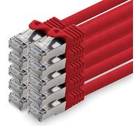 1.0 m - red - pack of 10 CAT.7 network cable patch cable SFTP PIMF LSZH Gigabit Lan cable 10Gb s cat7 raw cable with RJ45 connector Cat6a compatible with CAT5 CAT6 cat7 cat8