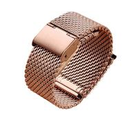 1.0 Milanese Mesh Loop Bracelet Stainless Steel Watch Band Wristband Quick Release Strap Compatible With DW Compatible With Omega(Rose Gold,22mm)