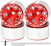 1.0” RC Beadlock Wheel CNC Aluminum Alloy Wheel Rims for 1/18 TRX4M, 4PCS | Compatible with Traxxas 1/18 TRX4M 1/24 Axial SCX24 FMS FCX24 Gladiator Bronco C10 JLU Deadbolt B17 RC Crawlers On/Off-Road