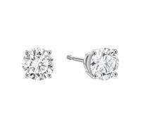 1.00-6.00ct 18K Yellow or White Gold Over Silver 4 Prong Moissanite Stud Earrings for Women (D Color VVS Clarity) - Comes with Gift Box, 3.00 Cttw, White Gold, Moissanite