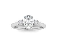 1.00 Carat D/VS Oval & Pear Diamond Engagement Ring for Women in Solid Yellow Gold Size M