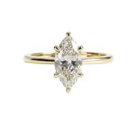 1.00 Carat Marquise Moissanite Ring | Rose Gold Inspired Engagement | 925 Sterling Silver | Size 9 1/2 | Timeless Elegant Design | Minimal & Classic Jewelry