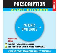 1,000 Prescription Alert Stickers - Supplied on a roll (Blue Patients Own Drugs)