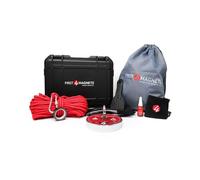 1,000kg Pull - Apollo Magnet Fishing Kit with Super High Power 140mm Neodymium Magnet | Gloves, Thread Locker, 20M Rope, Cloth, Bag, Tape and Branded Box | Recovery & Treasure Hunting
