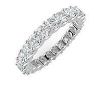 1.00Ct Round Diamond Claw Set U Prong Full Eternity Ring in 9k Yellow Gold Size Q