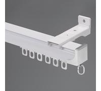 1.0m to 6.0m White Curtain Track Set - Heavy Duty 1-Lane Ceiling or Wall Mount Curtain Rod Ideal for Room Divider Drapery and Home Decor (3.6m)