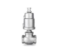 1-1/2" 2" 2-1/2" BSPT Pneumatic Actuated Water Shut Off Stop Drum Valve 304 Stainless Steel for Dryer Machine(Double Acting-Plastic,2.5 Inch)