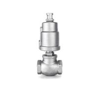 1-1/2" 2" 2-1/2" BSPT Pneumatic Actuated Water Shut Off Stop Drum Valve 304 Stainless Steel for Dryer Machine(Normally Open-Stainless Head,37258)