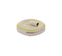 Ø 1 1/2 inch - 38 mm, 30 m, flat hose | construction hose | industrial hose | synthetic rubber, white with green, 10 bar, -20°C to +60°C
