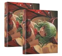 1-1/2 Inch Binder 3 Rings Sexy Anime Girl Little Devil with Pockets 2 Pack Assorted Binders 200 Sheets