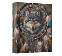 1-1/2 Inch Binders 3 Ring, Boho Dream Catcher Round Ring Binder Holds 200 Sheets, D Ring Binders for School Office Home, 1 Pack