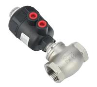 1-1/2 Inch DN40 Stainless Steel 304 Single Acting Air Actuated T Type Angle Seat Valve Normally Closed/Open 1Pcs(Normally Open)