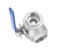 1-1/2 Inch DN40 Three Way 304 Stainless Steel Thread Ball Valve T-type L-type 1Pcs(L Type)