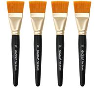 1 1/2 inch Flat Paint Brushes for Acrylic Painting,4 Pieces 38mm Large Craft Basecoating PaintBrushes with Wooden Handle for Acrylic, Oil, Body, Facial mask Brushes