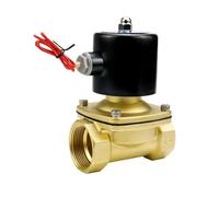 1-1/2 Inch Normally Closed Brass Solenoid Valve 24V 12V 220V 110V Water/Gas Valves 1Pcs(NPT_380V_VITON-Seal)