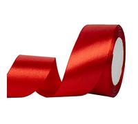 1-1/2 Inch Red Stain Ribbon Soild Fabric Ribbons for Gift Wrapping for Sewing Wreath Hair Bows Floral Craft Supplies, 25 Yards