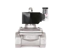1-1/2 Inch Solenoid Valve Normally Closed DN40 Stainless Steel Valves with Power Indicator 1Pcs(NPT_12VDC_NBR-Seal)