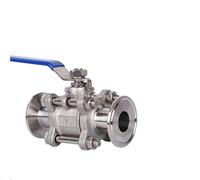 1-1/2 Inch SS304 Stainless Steel SS316 Sanitary Ball Valve 3 Three Piece Tri Clamp Ferrule Type 1Pcs