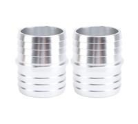 1-1/2 to 1-1/2in Hose Barb Splice Coupler, Aluminum Alloy Radiator Intercooler Repair Adapter, Dual Barb Fitting with Stop Flange for Vacuum Line and Coolant Hose