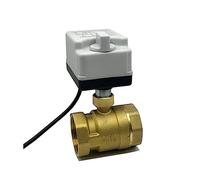 1-1/2" Two Way Motorized Ball Valve with Manual Switch 220V 12V 24V Brass Electric Ball Valve 3-Wire 2 Point Control(12VDC)