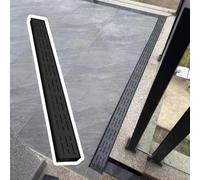 1 1/2" Wide Pool Deck Drain Channel - 10 pcs Narrow Water Drain Trench for Courtyard/Driveway/Patio Concrete Drainage System with Sewer Grates (WxH 1 2/5"x1 1/4")