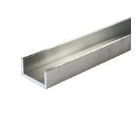 1.1/2" x 3/4" Aluminium U-Channel Trim x 1/8" Wall - Aluminium Channel U Profile (500mm (50cm) Length)