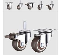 1/1.25/1.5/2 Inch Furniture Casters Wheels Swivel Castor Trolley Caster with Brake(B,1.25 inch)