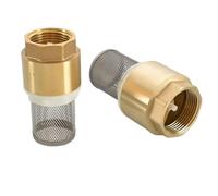 1-1/4 1-1/2 1/2 3/4 Lnch Brass DN25 Foot Valve PInternal Thread Bottom Copper with Filter Screen 1Pcs(2-1/2")