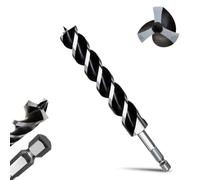 1-1/4"×10" Professional Auger Drill Bit for Wood with Quick Change 1/2" Hex Shank- 3-Cutter Design with Dual-Flute for Fast Chip Removal, Fits Hardwood, Softwood, PVC, Drywall & Tree Stumps