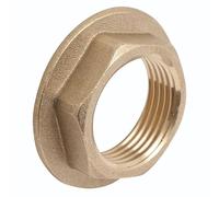 1 1/4″ BSP Brass Flanged Hexagon Backnut - Threaded Waste Nut for Basin, Tap & Cistern Fittings - Solid Brass Nut for Plumbing, Pipe, Toilet, Sink & Water Tank Installations - UK Standard BSP Thread