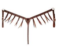 1 1/4" Chocolate Harness Leather Breast Collar w/Latigo Strings