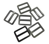 1 1/4 inch Flat Line Triglide Slide Buckle,Webbing Strap Metal Adjuster Slider Purse Hardware High Finished Pack 5 (Gunblack) ET039
