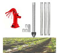 1-1/4 Inch Heavy Duty Sand Point, Water Well Drilling Kit Hand Cranked Pump | 39" Galvanized Pipes & Couplings, Sandy Soil, Farm, Cabin and Homestead Use(red,4m[3+1])