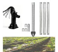 1-1/4 Inch Heavy Duty Sand Point, Water Well Drilling Kit Hand Cranked Pump | 39" Galvanized Pipes & Couplings, Sandy Soil, Farm, Cabin and Homestead Use(black,4m[3+1])