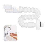 1 1/4 Inch Siphon, Space-Saving Siphon, Flexible Drain Hose, Adjustable Sink Siphon, Odour-Proof Flexible Siphon, Replaceable Waste Water Pipe Siphon, Kitchen Sink for Wall