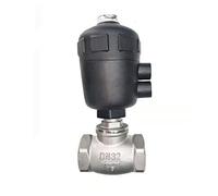 1-1/4 Inch Stainless Steel T-Type Pneumatic Thread Globe Valve PTFE Sealing 1Pcs(Single Acting)