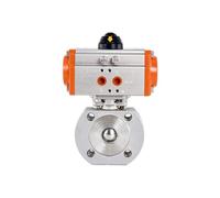 1-1/4" Pneumatic Thin Ball Valve Steel Wafer Type Flanged Quick cut-off valves Double Acting
