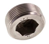 1 1/4'' Stainless steel Closing plug with Inner Hex without collar 40 Bar