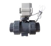 1-1/4" UPVC True Union 2 Way 220V Electric Valve DN32 Metal Gears Normal Close Valve with Spring for Solar Heaing Water(NPT Thread_AC110V to 230V_CR502)